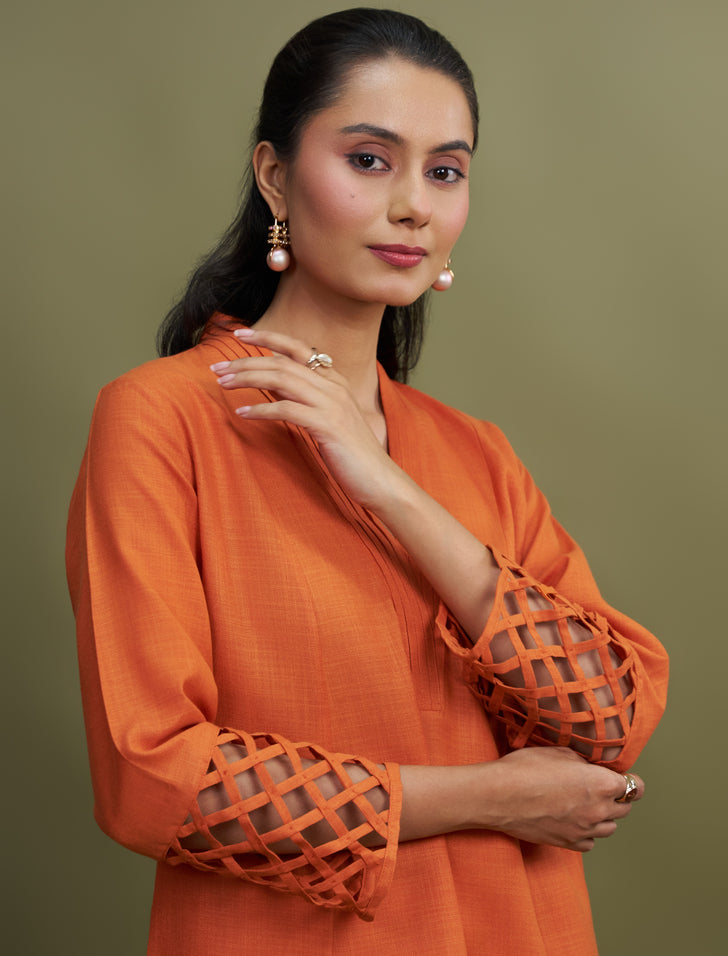Burnt Orange & Ivory